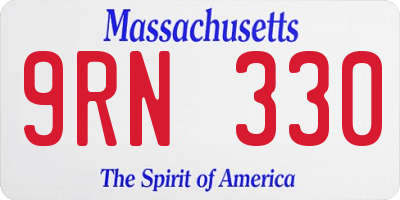 MA license plate 9RN330