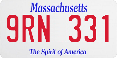 MA license plate 9RN331