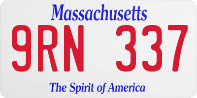 MA license plate 9RN337