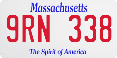 MA license plate 9RN338