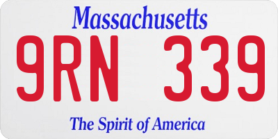 MA license plate 9RN339