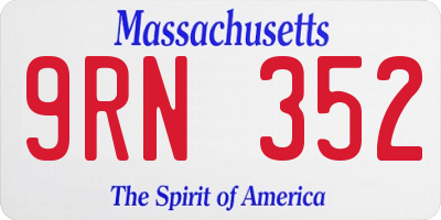 MA license plate 9RN352
