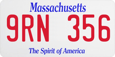 MA license plate 9RN356