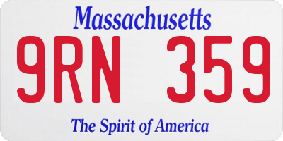 MA license plate 9RN359