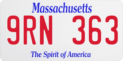 MA license plate 9RN363