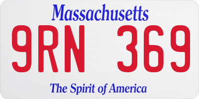MA license plate 9RN369