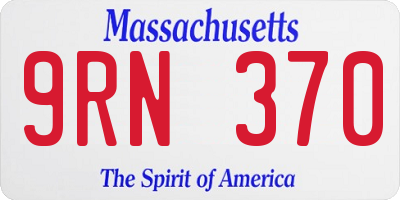 MA license plate 9RN370