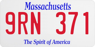 MA license plate 9RN371