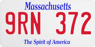 MA license plate 9RN372