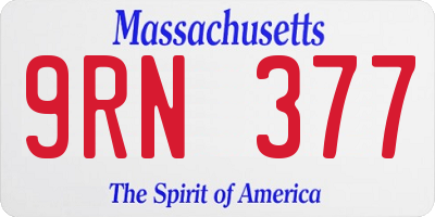MA license plate 9RN377