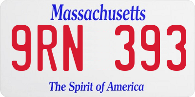 MA license plate 9RN393