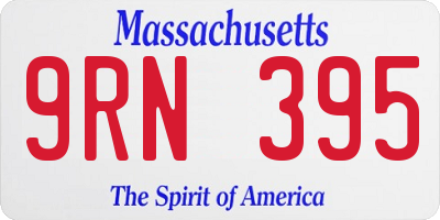 MA license plate 9RN395