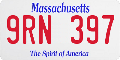 MA license plate 9RN397