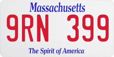 MA license plate 9RN399