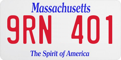 MA license plate 9RN401