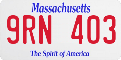 MA license plate 9RN403