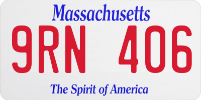 MA license plate 9RN406