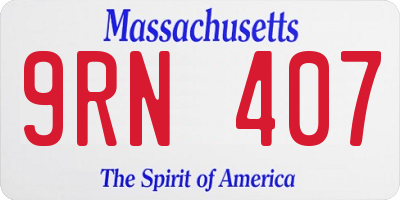 MA license plate 9RN407
