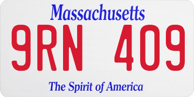 MA license plate 9RN409