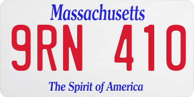 MA license plate 9RN410