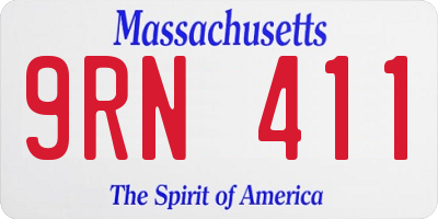 MA license plate 9RN411