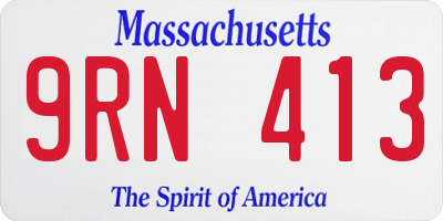 MA license plate 9RN413