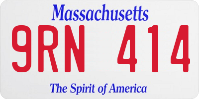 MA license plate 9RN414