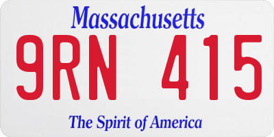 MA license plate 9RN415