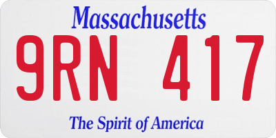 MA license plate 9RN417