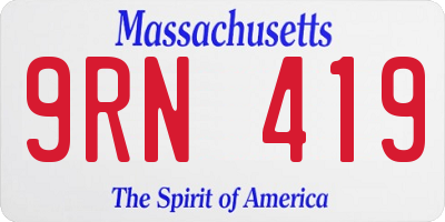 MA license plate 9RN419