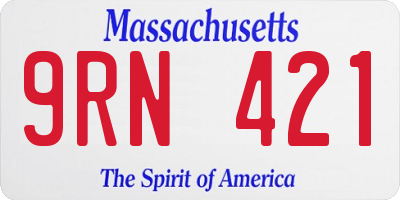 MA license plate 9RN421