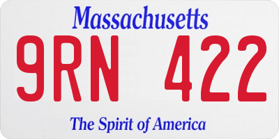MA license plate 9RN422