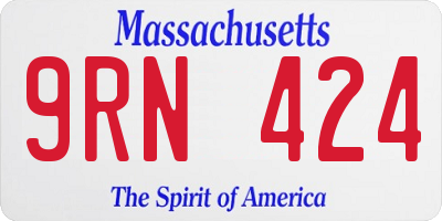 MA license plate 9RN424