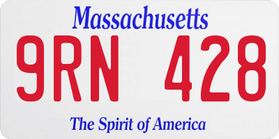 MA license plate 9RN428