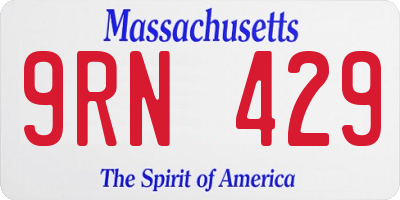 MA license plate 9RN429