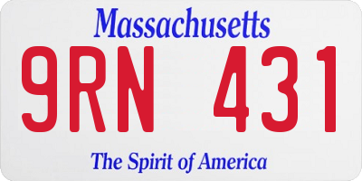 MA license plate 9RN431