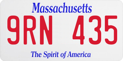 MA license plate 9RN435