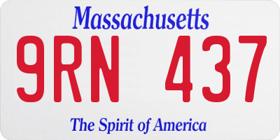 MA license plate 9RN437