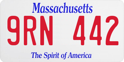 MA license plate 9RN442