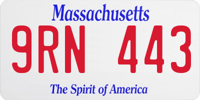 MA license plate 9RN443