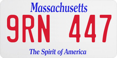 MA license plate 9RN447