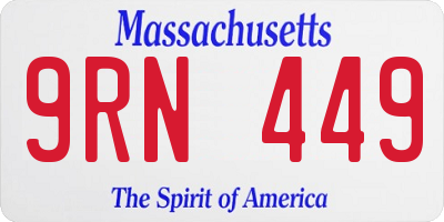 MA license plate 9RN449