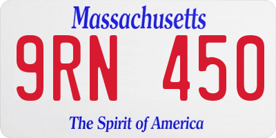 MA license plate 9RN450