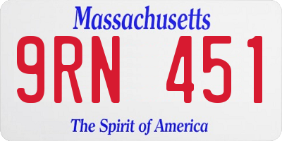 MA license plate 9RN451