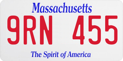 MA license plate 9RN455