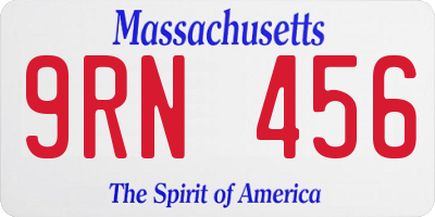 MA license plate 9RN456
