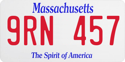 MA license plate 9RN457