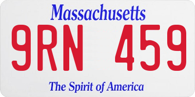 MA license plate 9RN459