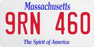 MA license plate 9RN460