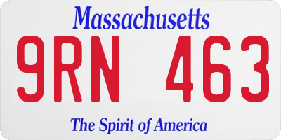 MA license plate 9RN463